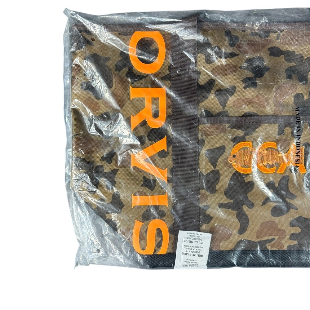 Orvis Camo Tote CCA Hill Country Zip Top 600D Polyester Fishing Hunting Brown